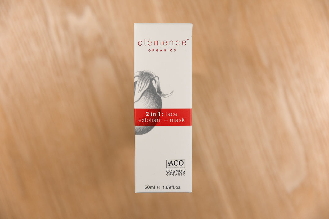 Clemence 2 in 1: Face Exfoliant & Mask - 50mL