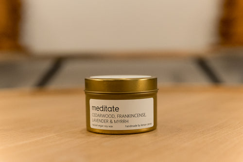 Meditate - Lemon Canary Gold Tin Candle - 110ml