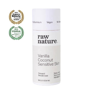 Raw Nature Vanilla, Coconut Deodorant (Sensitive Skin - Bi-Carb Free) - 50g